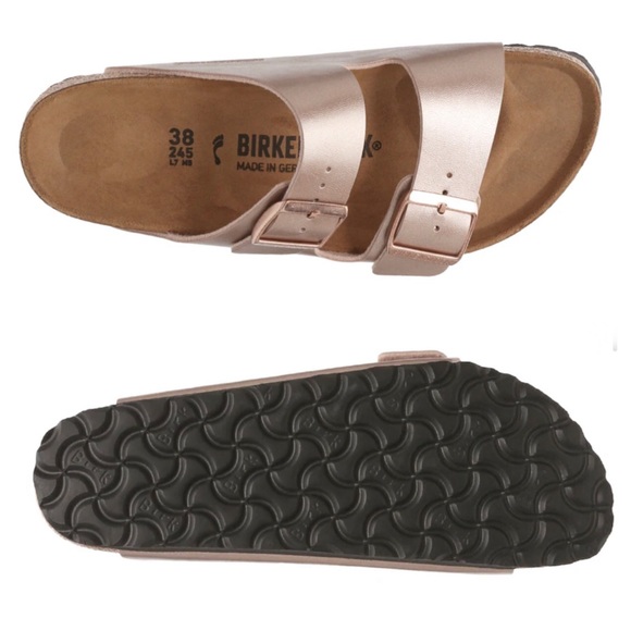 NWT Birkenstock Birko-Flor Arizona Sandals in Copper/Rose Gold - Picture 8 of 15